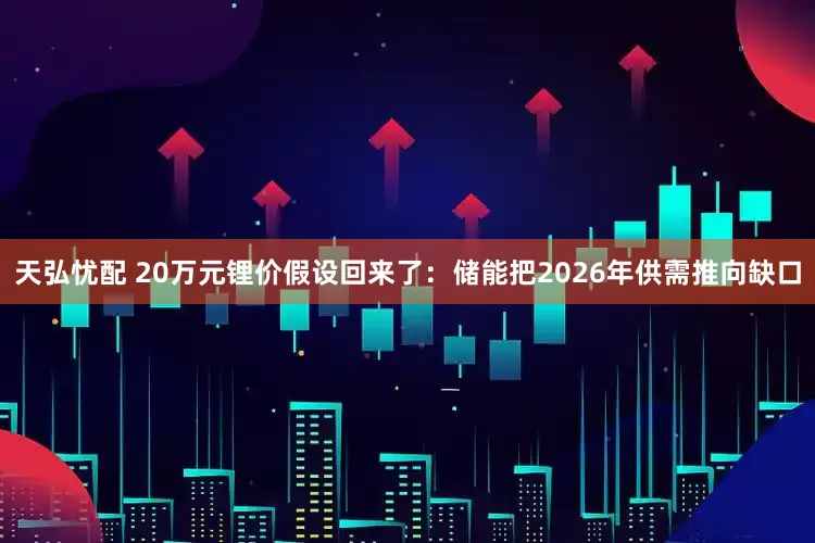 天弘忧配 20万元锂价假设回来了：储能把2026年供需推向缺口